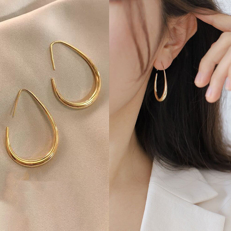 New European And American Retro Personality Geometric Earrings Female Simple Niche Design High-End Earrings Exaggerated Temperament Earrings