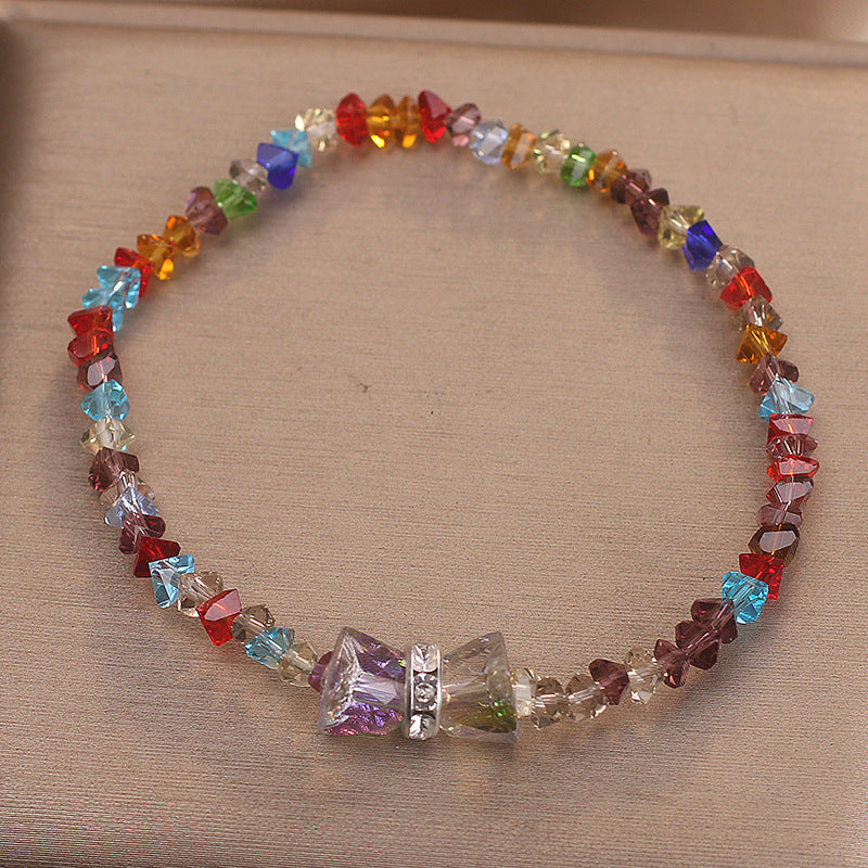 Summer Colorful Crystal Bow Bracelet For Women