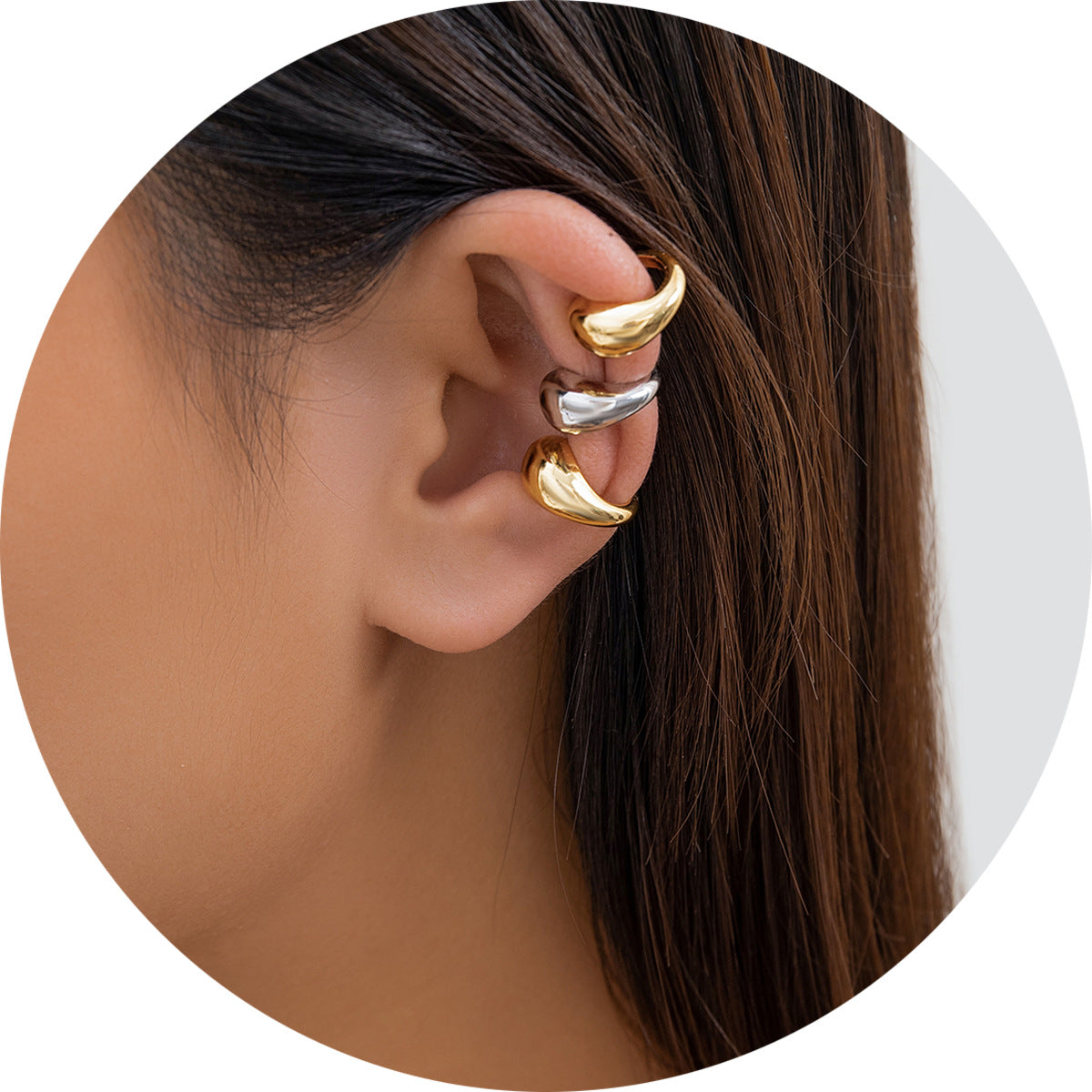 Vintage Comma Teardrop Punk Single Earrings