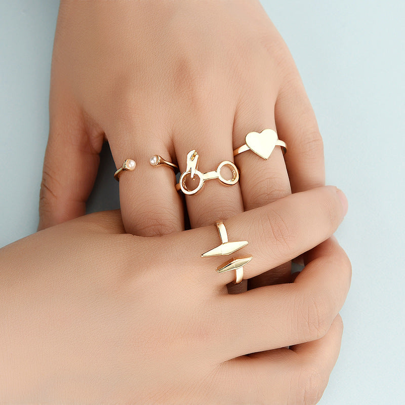 European And American Fashion Animal Shape Bunny Alloy Joint Ring