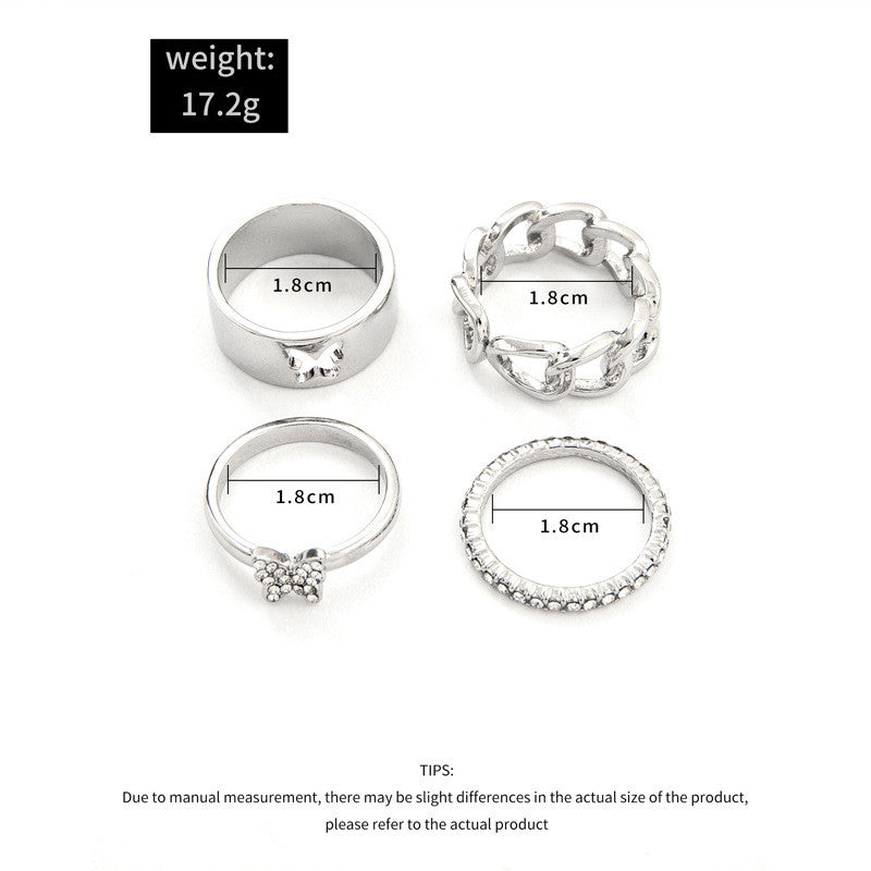 Personalized Butterfly Full Rhinestone Hollow Design Ring