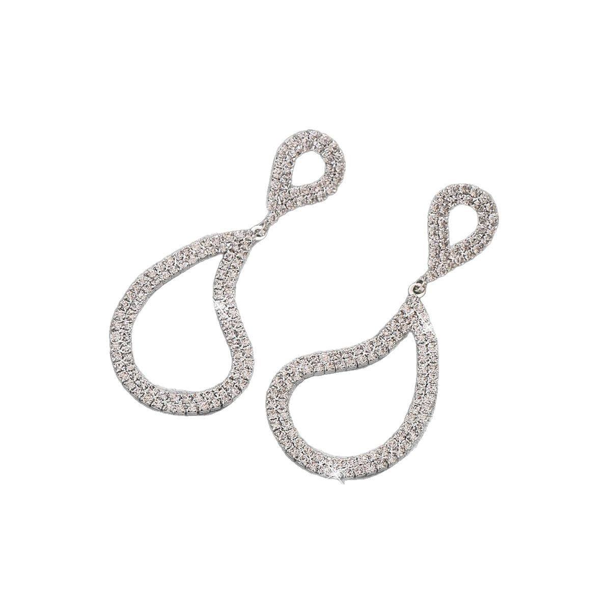 Geometric Fashion Full Diamond Earrings