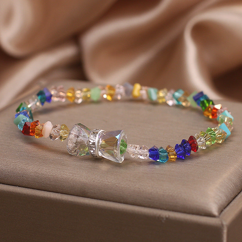 Summer Colorful Crystal Bow Bracelet For Women