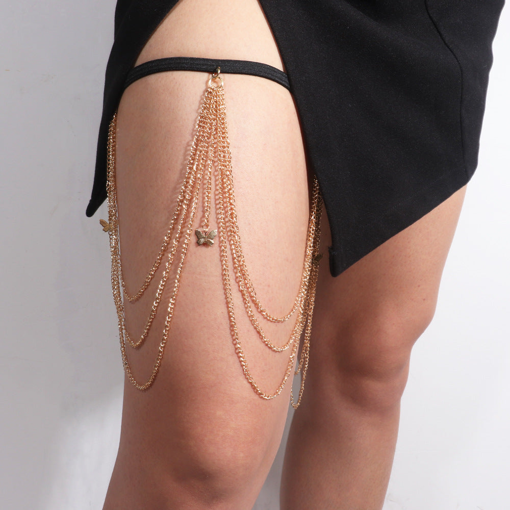 Female Boho Fashion Body Chain Multilayer Butterfly