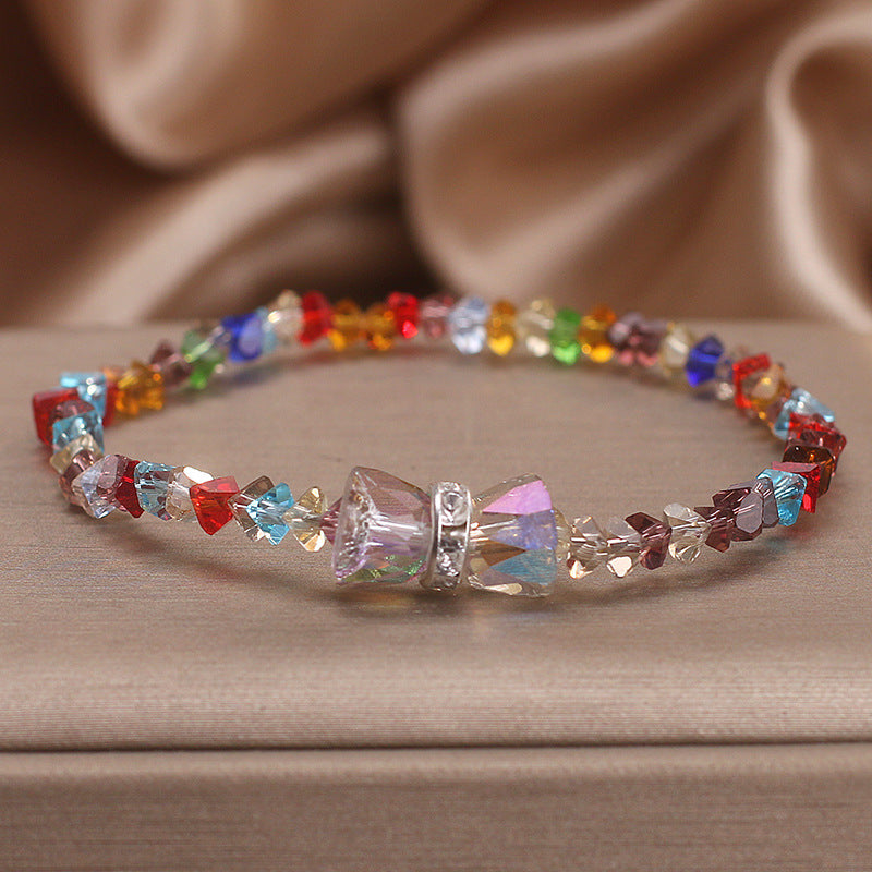 Summer Colorful Crystal Bow Bracelet For Women