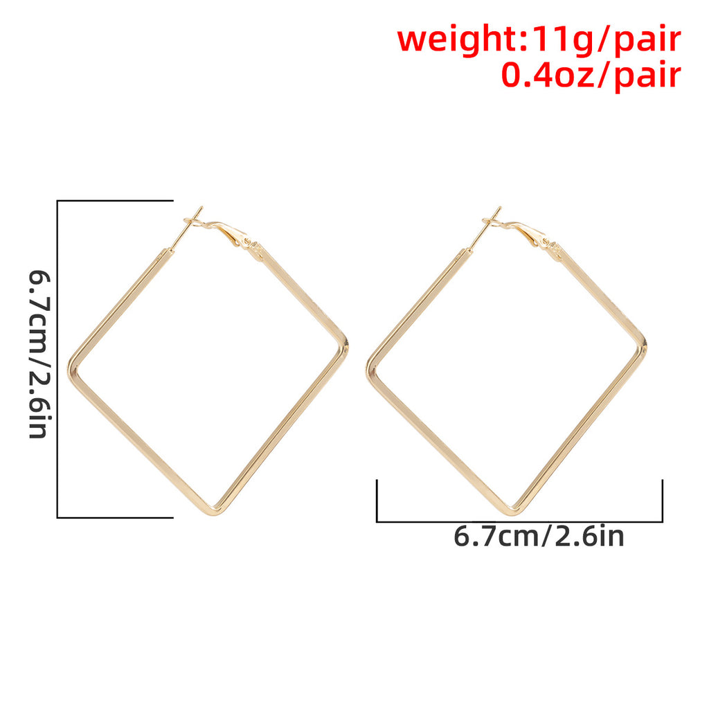 Simple Geometric Irregular Big Earrings Women