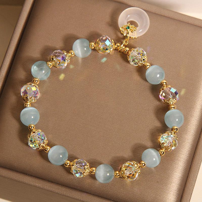 Women Blue Opal Pendant Light Luxury Bracelet