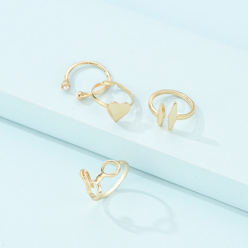 European And American Fashion Animal Shape Bunny Alloy Joint Ring