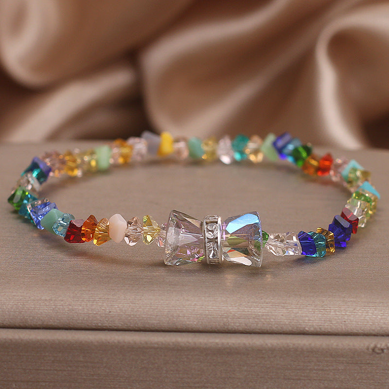 Summer Colorful Crystal Bow Bracelet For Women