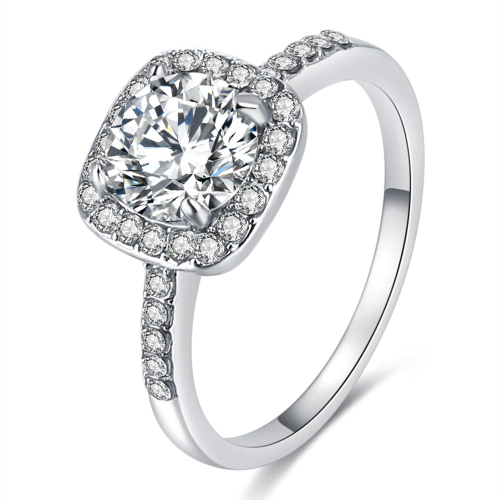 Hearts And Arrows Simulated Diamond Engagement Ring